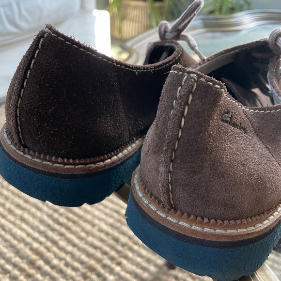 Clarks Frelan Walk Brown Suede Oxford Shoes Sz 10 - Picture 6 of 9